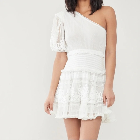 Rococo sand white short cocktail mini dress XS RETROFETE - Picture 3 of 4